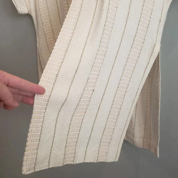 Zonda Nellis Hand-Woven VTG Cardigan Neutral Metallic ART TO WEAR Slow Fashion - Picture 5 of 17